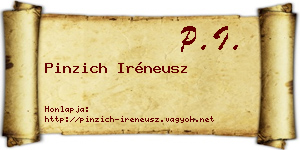 Pinzich Iréneusz névjegykártya
